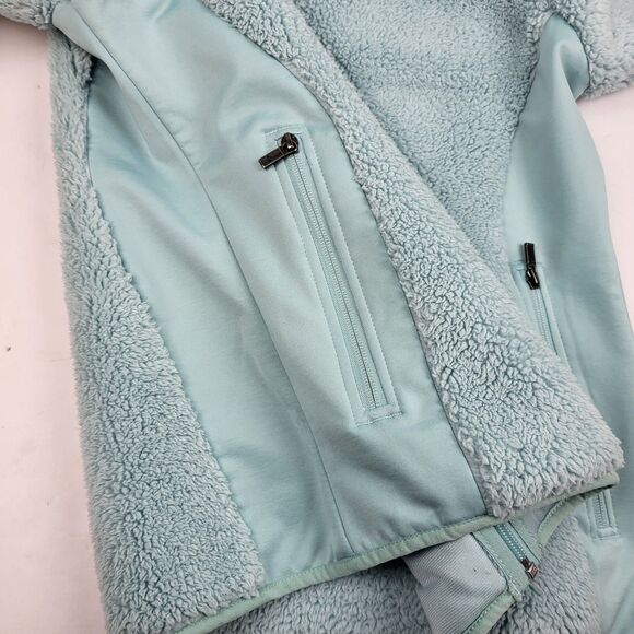 Columbia Women's Size Large Cloudy Day Full Zip Fleece Jacket Light Blue Aqua - Picture 10 of 13